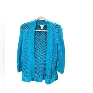 Chicos Crochet Cardigan SZ 2 L